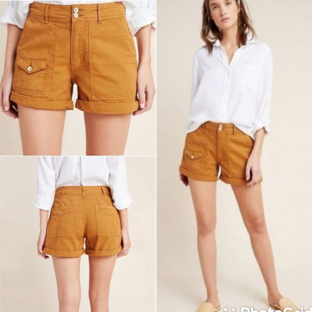Anthropologie The Wanderer Utility Shorts in Ocre 28